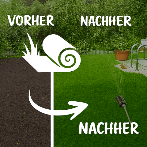 Vorher Nachher Rollrasen