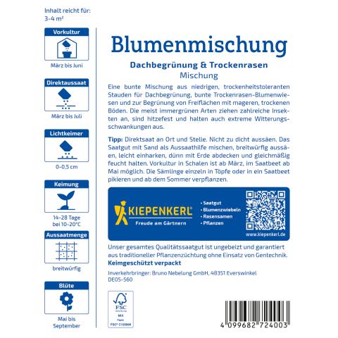 Dachbegrünung & Trockenrasen - Mischung 3-4 m²