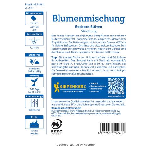 Essbare Blütenmischung für Beet & Balkon