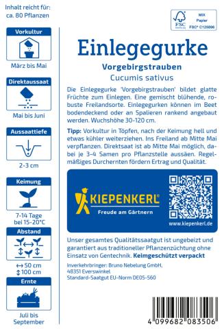 Saatgut Einlegegurken "Vorgebirgstrauben"